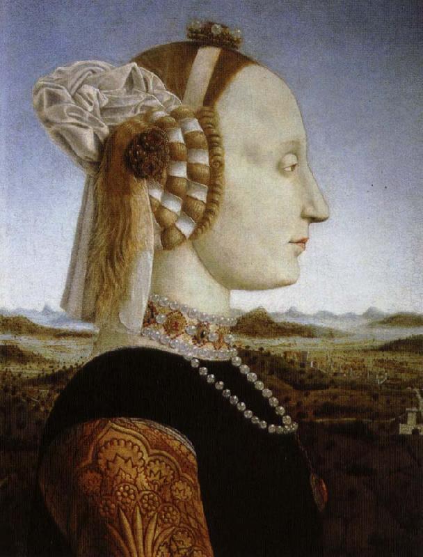 Piero della Francesca battista sforza.hustru till federico da montefeltro oil painting picture